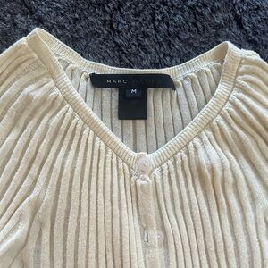 Marc Jacobs Ivory Ribbed Cardigan